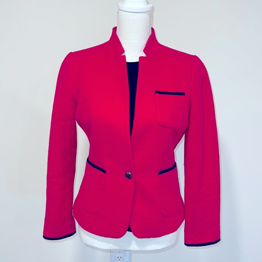 Banana Republic Maui Rose Navy Blue Trim Jacket Size 4